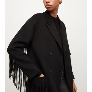 All Saints Black Fringe Jacket